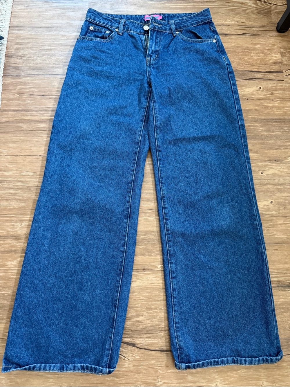 Edikted Classic Wide-Leg Women's Jeans in Dark Blue
